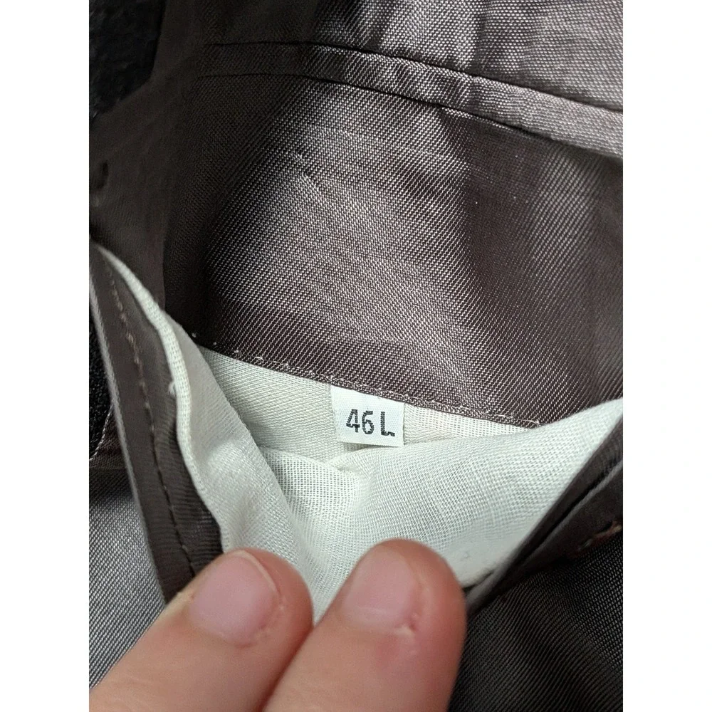 C&R Clothiers Men's 46L 2 Piece Suit Gray Pinstripe Wool Union USA Made Vintage